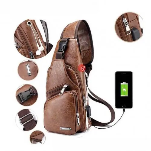 Buy Men‘s Outdoor Leather Shoulder Chest Sling Bag at Best Prices in Bangladesh
