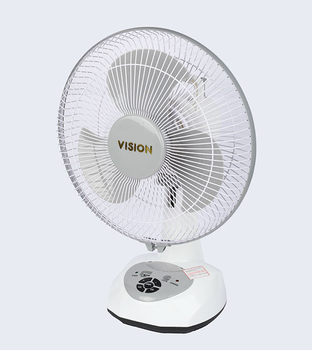 Buy VISION Rechargeable Table Fan 12" White With USB Charger at Best PRice 