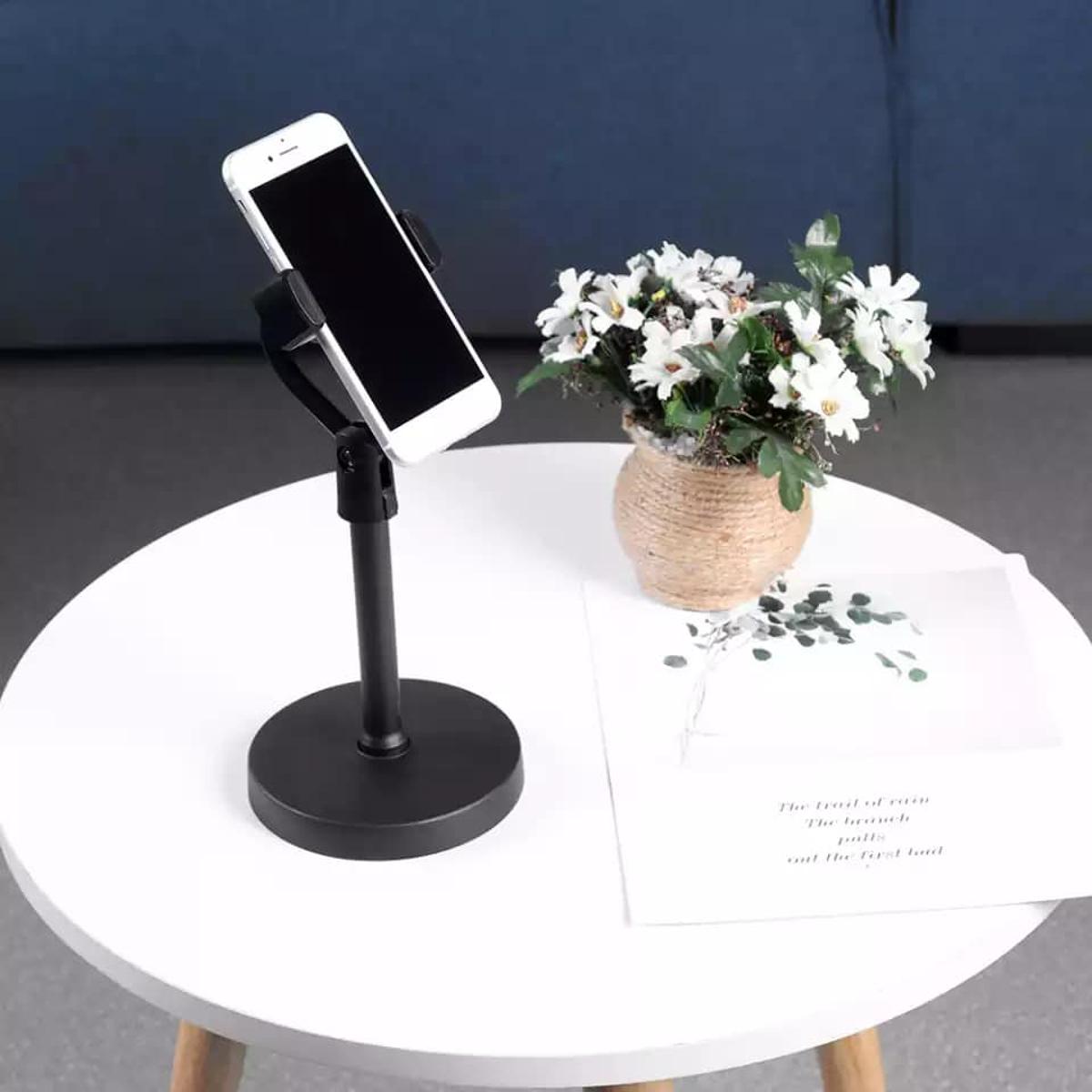 Buy Desktop Mobile Phone Holder Stand 360 Rotate for Facetime Live Streaming Shoot Video YouTube Round Base Smartphone Accessories at Best Price In Bangladesh