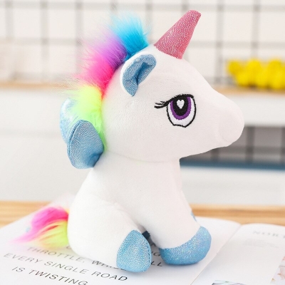 Picture of Cute Rainbow Unicorn Plush Soft Toy Lovely Animal Horse Doll
