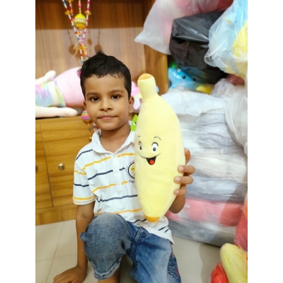 Picture of Banana Plush Toy Simulation Pillow Soft Banana Stuffed Hugging Toys Fruit Design