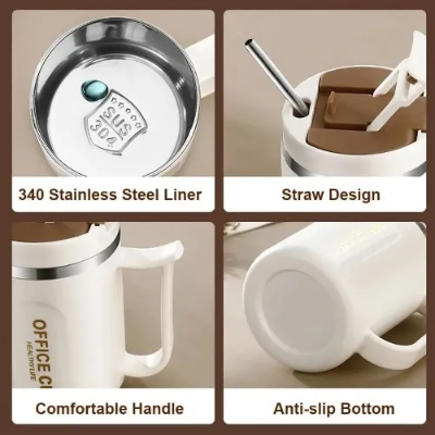 Buy Stainless Steel Water Cup Household Insulated Lid Double Layer Coffee Mug Heat-resistant Drinkware 500ML at Best Prices in Bangladesh