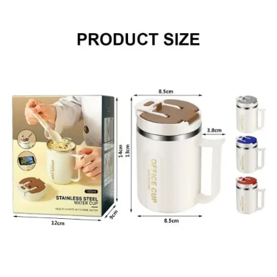 Buy Stainless Steel Water Cup Household Insulated Lid Double Layer Coffee Mug Heat-resistant Drinkware 500ML at Best Prices in Bangladesh