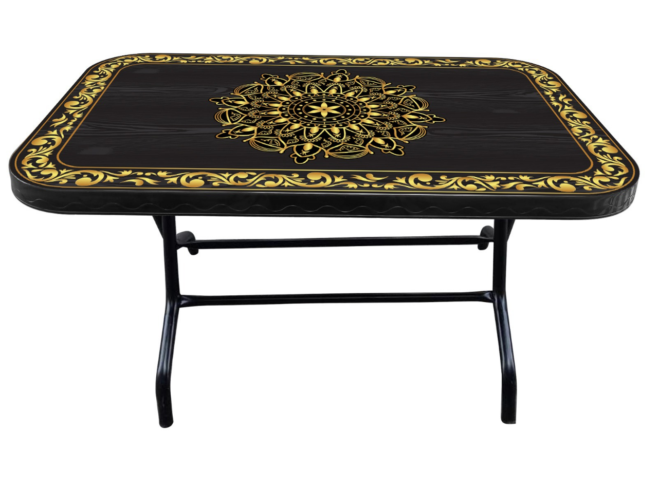 Buy Dining Table 4 Seat Semi Rtg SL Print Canvas- Black at Best Price in Bangladesh