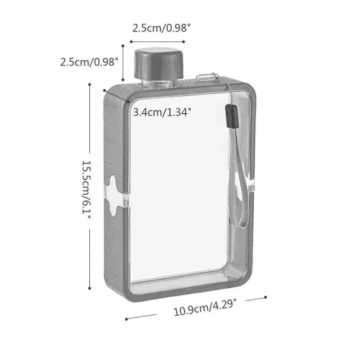 Buy 400ml Outdoor Portable Transparent Square Leakproof Flat Water Bottle at Best Prices in Bangladesh
