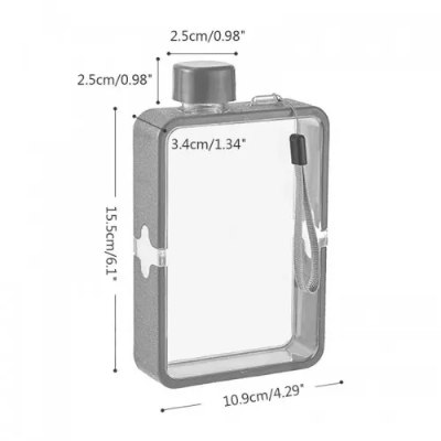Buy 400ml Outdoor Portable Transparent Square Leakproof Flat Water Bottle at Best Prices in Bangladesh