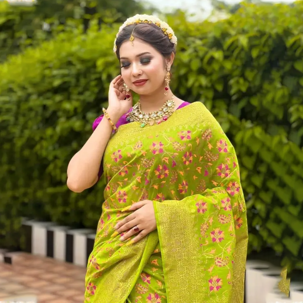 Buy Dhupian Half Silk Skin Print Saree For Women - Multicolor - PP-221  at Best Price In Bangladesh