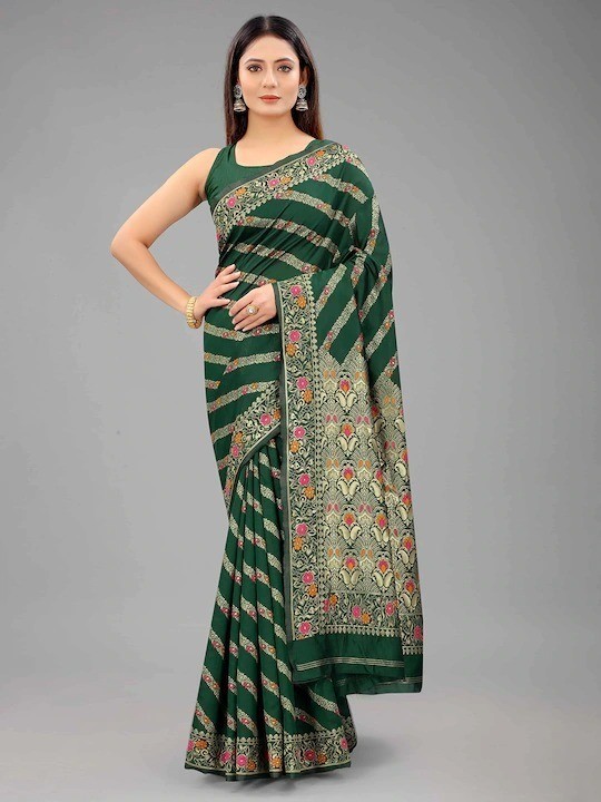 Buy Stylish & Glorious Printed Silk Saree With Blouse Piece - MN-733 at Best Price In Bangladesh