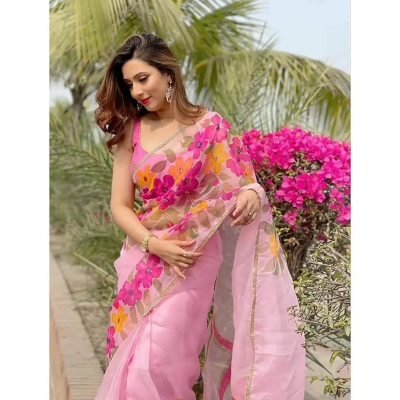 Buy Dhupian Half Silk Skin Print Saree For Women - Multicolor - PP-226 at Best Prices in Bangladesh