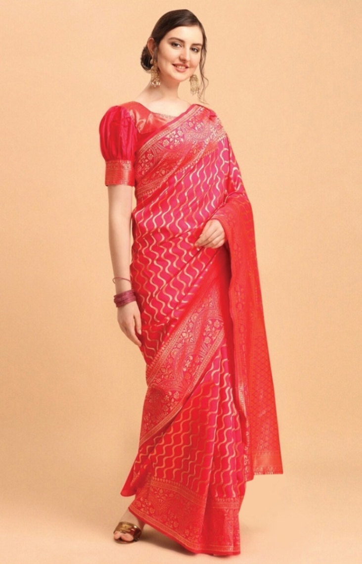 Buy Stylish & Glorious Printed Silk Saree With Blouse Piece  at Best Price In Bangladesh