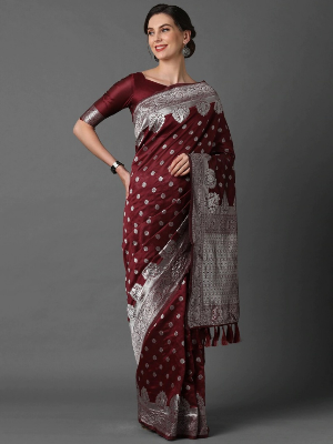 Buy Stylish & Glorious Printed Silk Saree With Blouse Piece at Best Price In Bangladesh