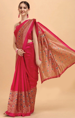 Buy Women's Stylish & Glorious Printed Silk Saree With Blouse Piece - MN-752 Online at Best Price In Bangladesh