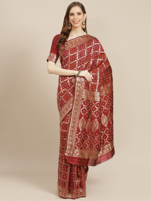 Buy Women's Stylish & Glorious Printed Silk Saree With Blouse Piece - MN-753 Online at Best Price In Bangladesh