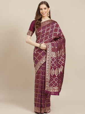Buy Women's Stylish & Glorious Printed Silk Saree With Blouse Piece - MN-753 Online at Best Price In Bangladesh