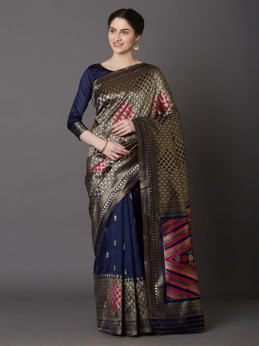 Buy Stylish & Glorious Printed Silk Saree With Blouse Piece - MN-704 Online at Best Price in Bangladesh