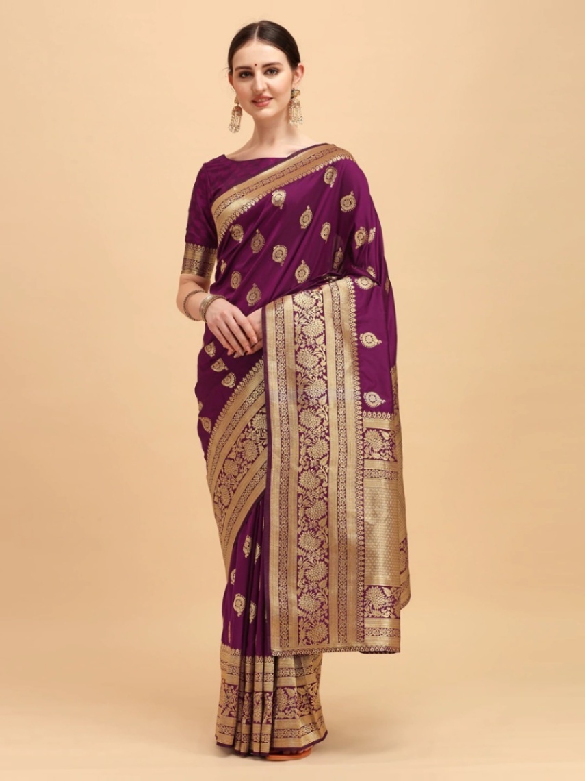 Buy Stylish & Glorious Printed Silk Saree With Blouse Piece - MN-705 Online at Best Price in Bangladesh