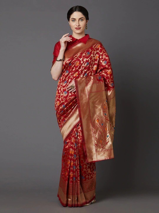 Buy Women's Stylish & Glorious Printed Silk Saree With Blouse Piece - MN-755 Online at Best Price In Bangladesh