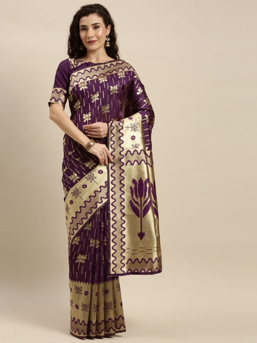 Buy Stylish & Glorious Printed Silk Saree With Blouse Piece - MN-706  at Best Price in Bangladesh