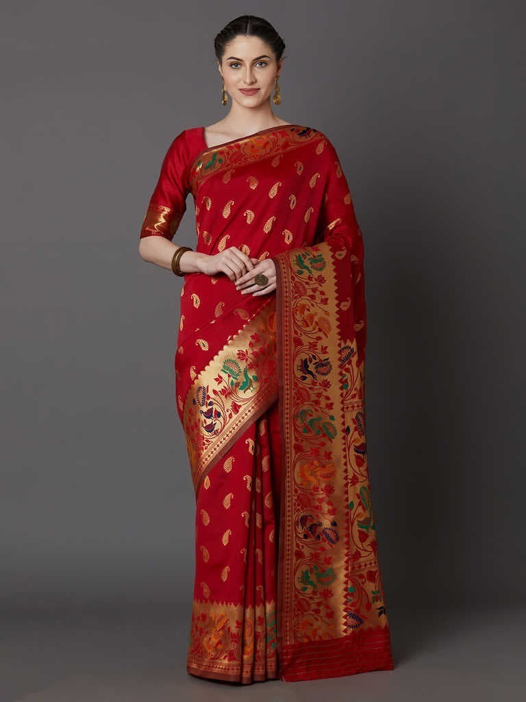 Buy Stylish & Glorious Printed Silk Saree With Blouse Piece - MN-739 at Best Price In Bangladesh