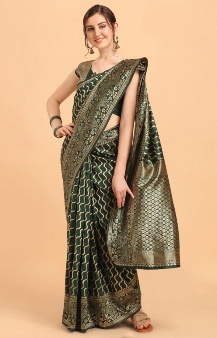Buy Women's Stylish & Glorious Printed Silk Saree With Blouse Piece - MN-757 Online at Best Price In Bangladesh