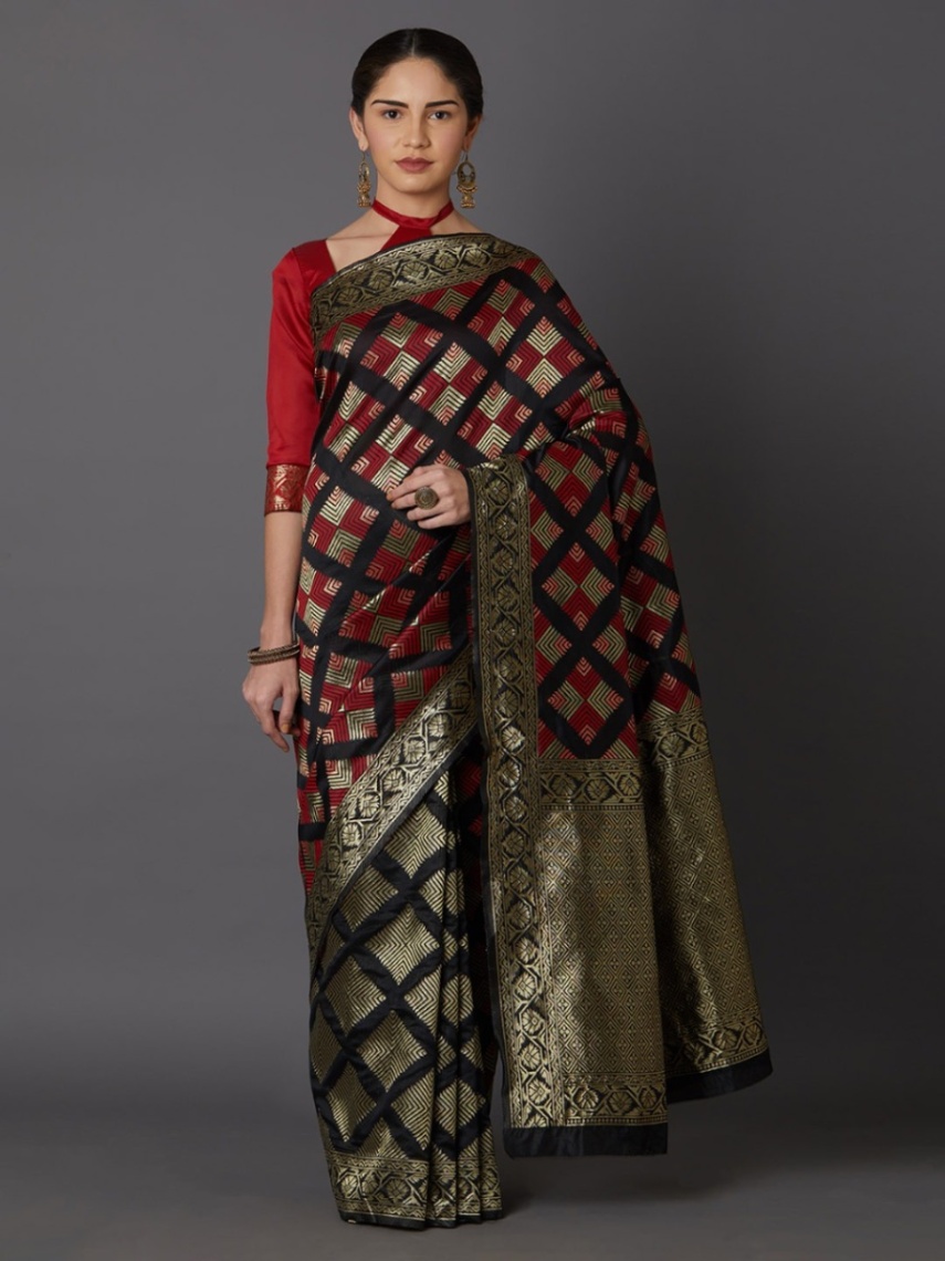 Buy Stylish & Glorious Printed Silk Saree With Blouse Piece - MN-741at Best Price In Bangladesh