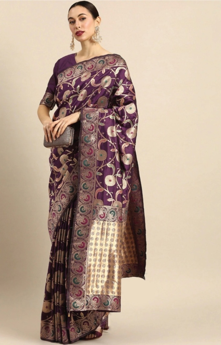 Buy Women's Stylish & Glorious Printed Silk Saree With Blouse Piece - MN-758 Online at Best Price In Bangladesh