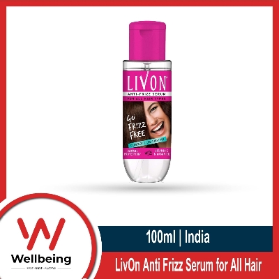 Picture of LivOn Anti Frizz Serum for All Hair Types 100ml/ 45ml/ 20ml - Product of India