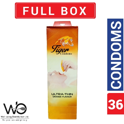 Picture of Tiger - Ultra Thin Orange Flavour Condom - Full Box - 3x12 - 36pcs (টাইগার অরেঞ্জ কনডম)