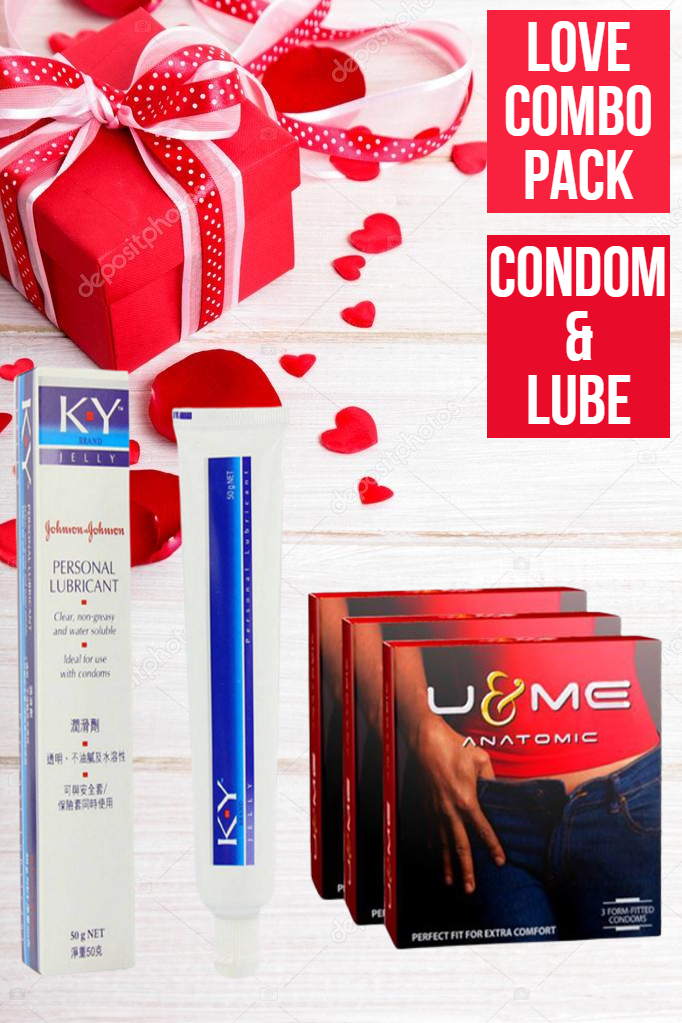 Picture of Valentine Special Love Combo Pack - U&ME Anatomic Condom & J&J KY Personal Lubricant (9pcs Condom+50g Lubricant) - Condom