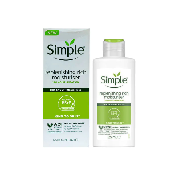 Picture of Simple Face Moisturiser - Simple Kind To Skin Replenishing Rich Moisturiser - 125ml