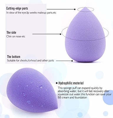Picture of W7 Power Puff Lates Free Face Blender Sponge 2pcs Makeup Puff (Multicolor)