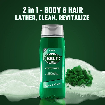 Picture of Brut Paris All-In-One Hair & Body Shower Gel 500ml