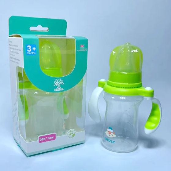 Picture of Baby Feeder Bottle Minitree Regular Neck Feeding Plastic Bottle With Handle 3m+ 150ml Multicolor Available