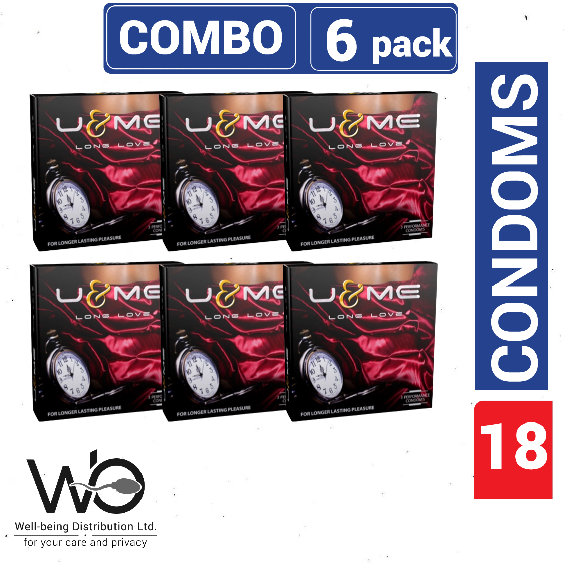 Picture of SMC-U&Me Long Love Condom - Combo 6 Pack - 6x3=18pcs Condom