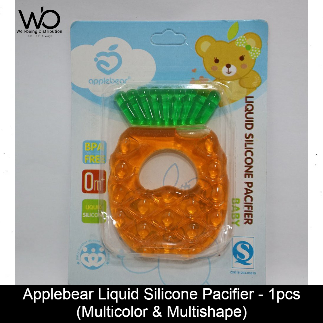 Picture of Applebear Liquid Silicone Pacifier 0m+ - Mulitcolor & Multishape Availble - 1pcs