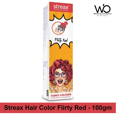Picture of Streax Professional Hold and Play Funky Hair Colour Flirty Red (100gm)