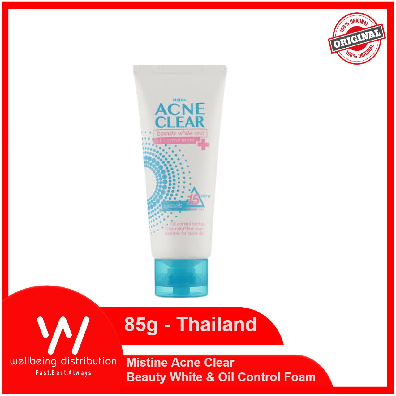 Picture of Mistine Acne Clear Beauty White & Oil Control Foam Facial Cleanser 85g