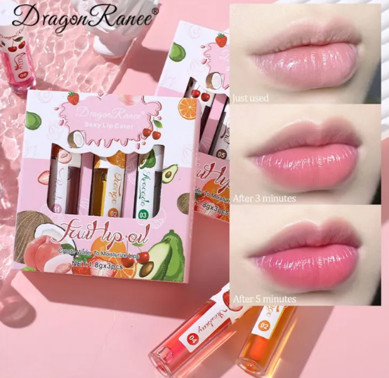 Picture of Dragon Ranee Sexy Lip Color Fruits Lip Oil 3pcs Set