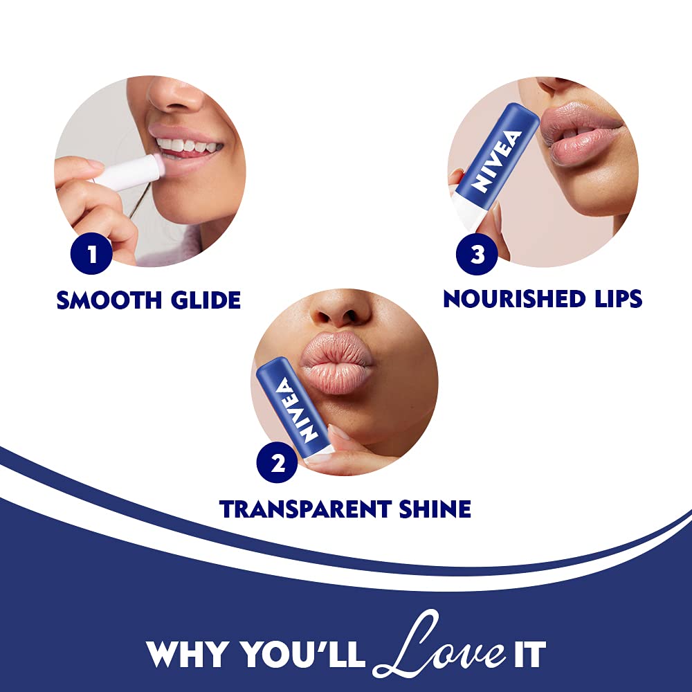 Picture of NIVEA Original Lip Balm 24Hour Melt-in Moisture with Shea Butter & Natural Oils