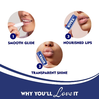 Picture of NIVEA Original Lip Balm 24Hour Melt-in Moisture with Shea Butter & Natural Oils