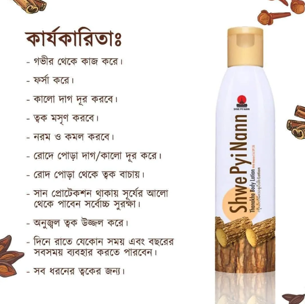 Buy Shwe Pyi Nann Thanaka Whitening Body Lotion 200ml with Vitamin E & SPF20 at Best Price In Bangladesh