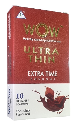Picture of WOWCondom Ultra Thin Extra Time Chocolate Condom for Men 10pcs Pack | India