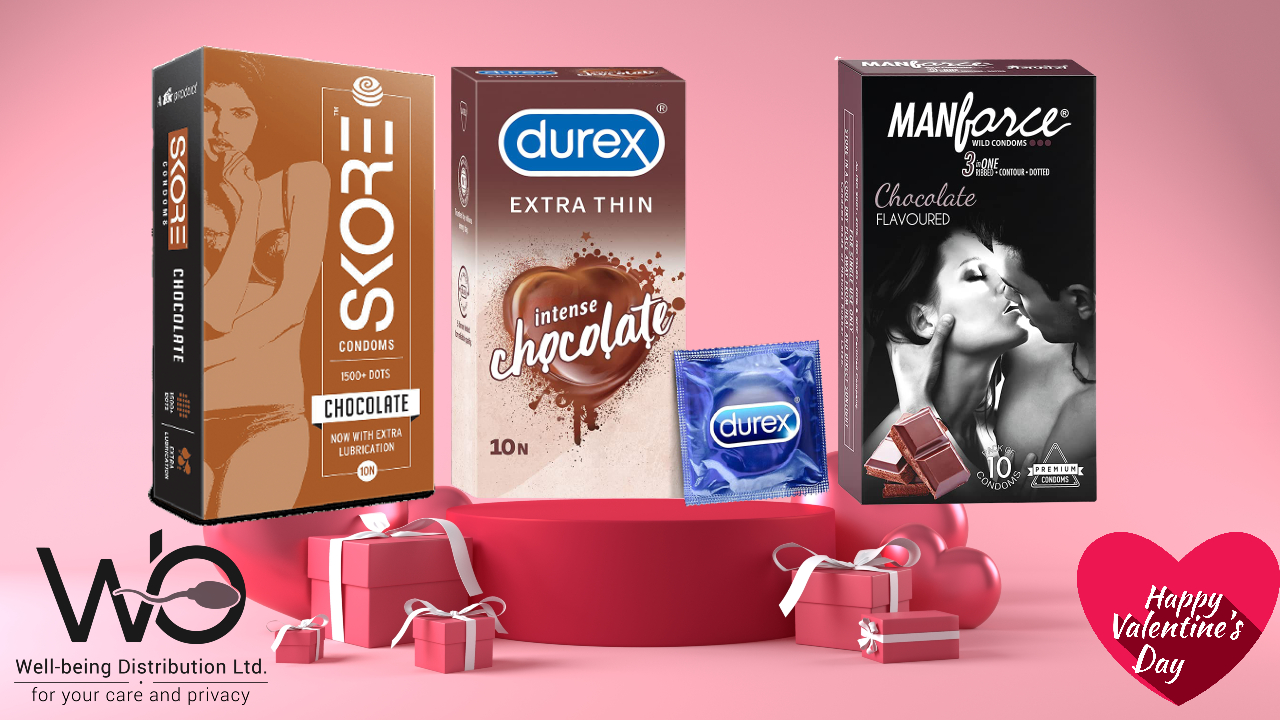 Picture of Durex Valentine Pack - Chocolate Lovers Combo Pack - Manforce Chocolate, Skore Chocolate, Durex Intense Chocolate - Each 10pcs Pack - Total 30pcs Chocolate Flavored Condom