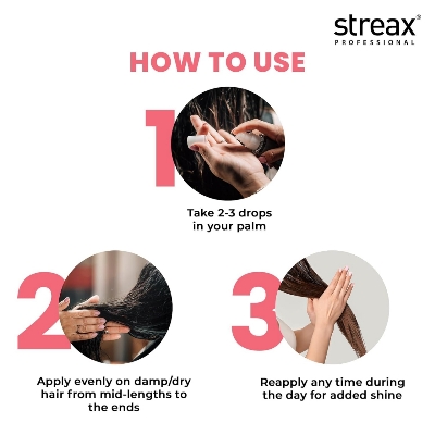 Picture of Streax Professional 100ml Argan Secrets Colour Protect Hair Serum for Women | Enriched with Argan Oil & UV Filter | Prevents Frizz | Provides Instant Shine & Smoothness | Enhances Radiance of Hair