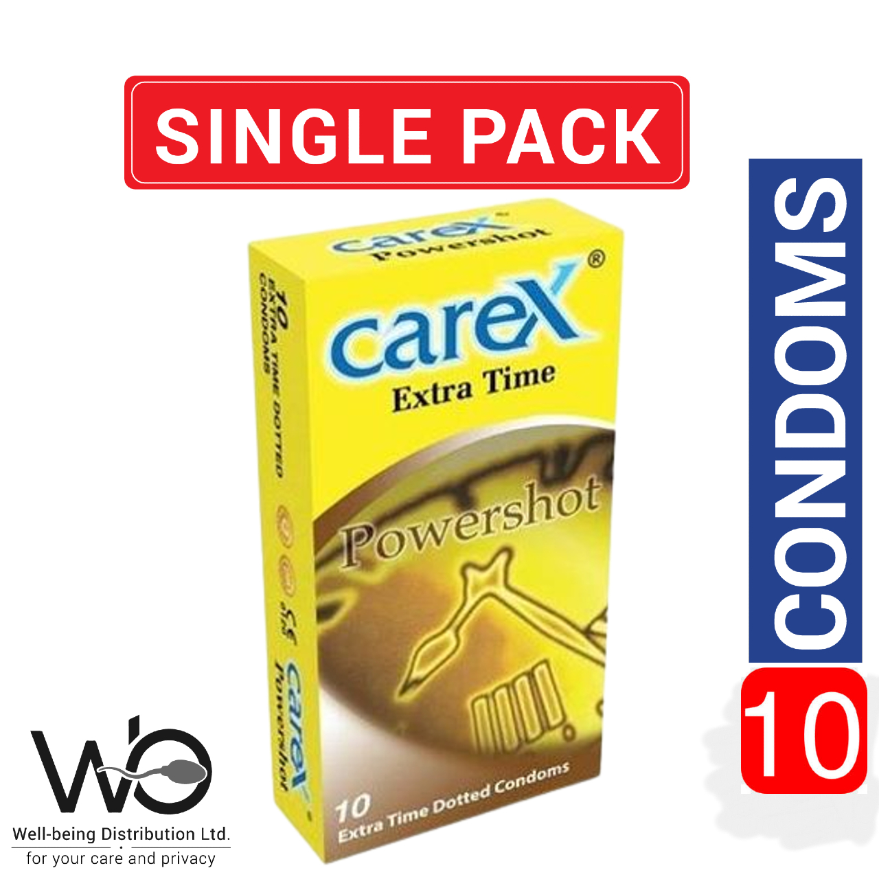 Picture of Carex Powershot Extra Time Condom for Men | 10pcs Pack | Made in Malaysia