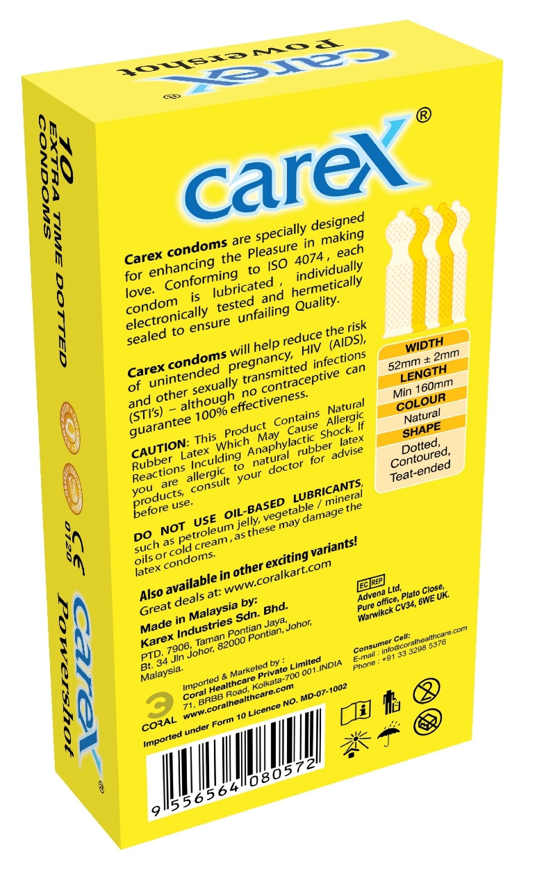 Picture of Carex Powershot Extra Time Condom for Men | 10pcs Pack | Made in Malaysia