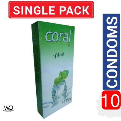 Picture of Coral Mint Flavors Lubricated Natural Latex Condom 10pcs Pack | Malaysia