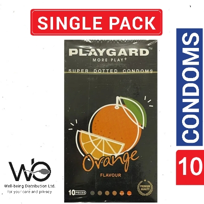 Picture of Playgard Condom Orange Flavor Super Dotted Condom 10s Pack (Made in India)