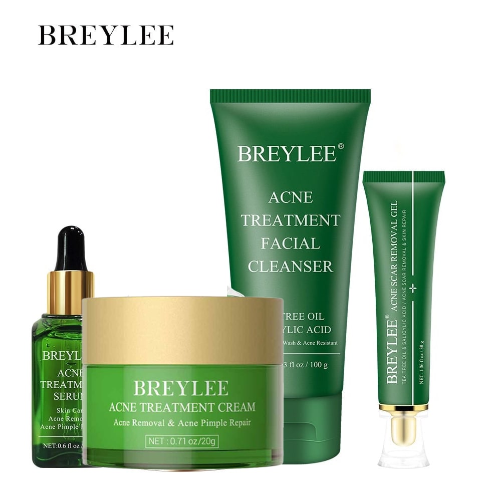 Picture of Breylee Acne Treatment Set 4pcs (Facial Cleanser, Acne Gel, Serum ,Cream)