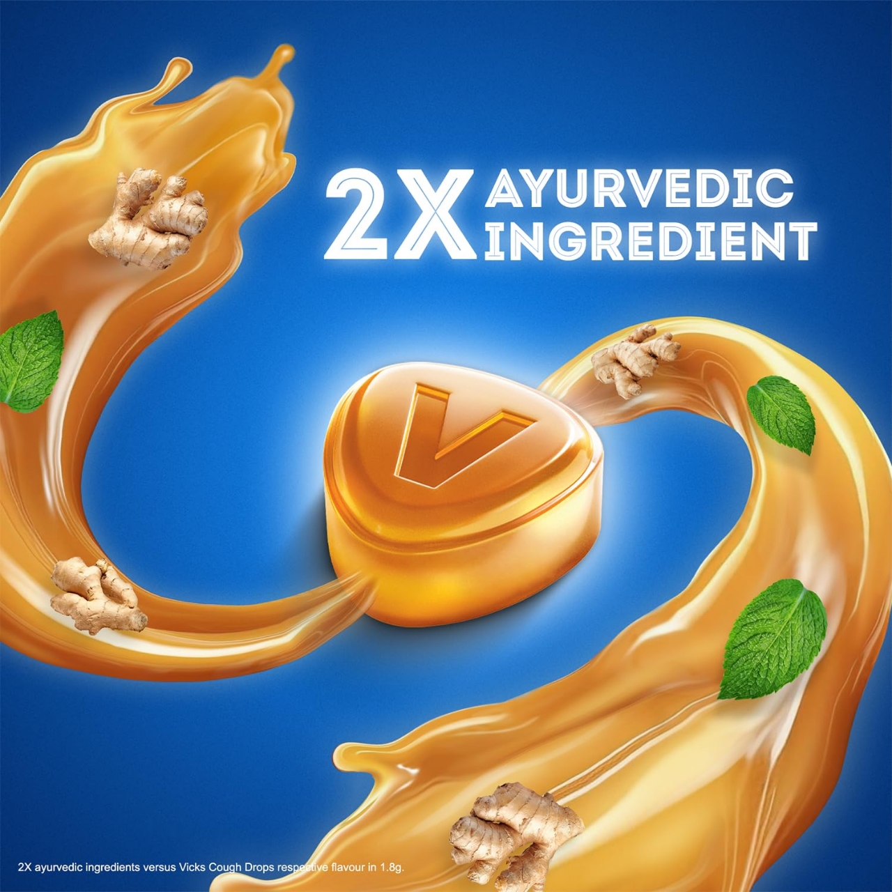 Picture of Vicks Cough Drops 2.7g x 65 Mix Packs - Ginger, Menthol, & Honey Flavor | India